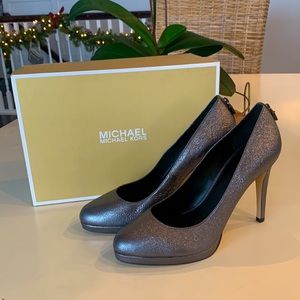 New Michael Kors gunmetal heels-size 9.5